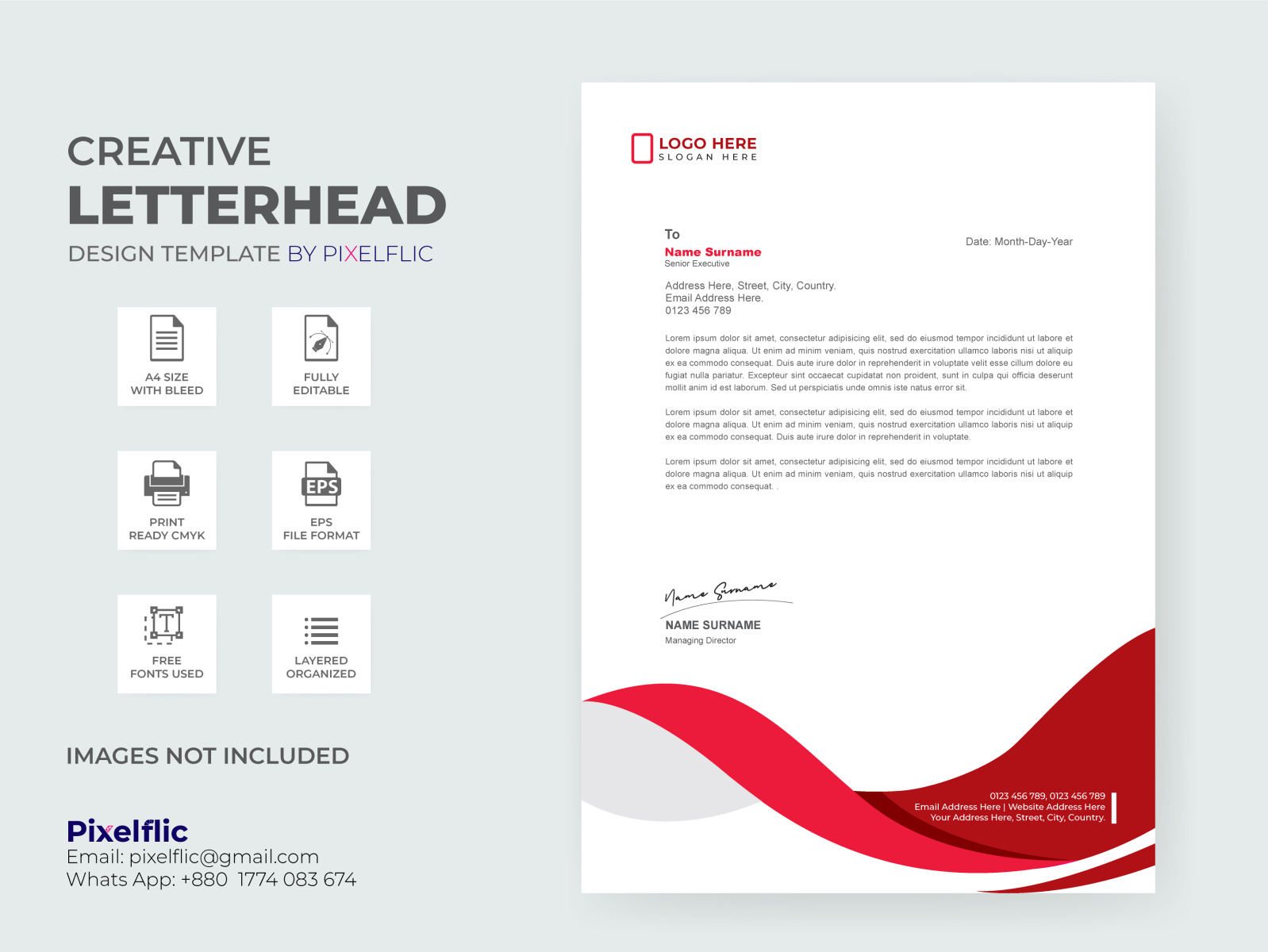 Letterhead Design Template By Pixelflic On Dribbble