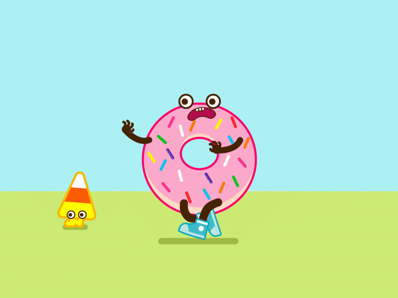 run donut animation donuts illustration vector