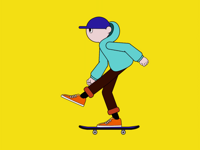 sk8 animation boy illustration skate vector