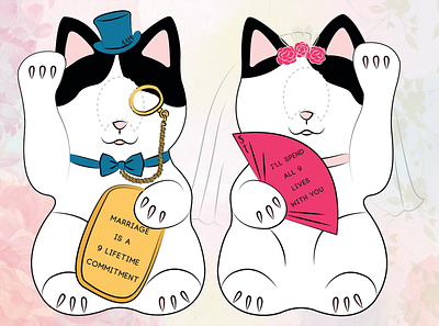 Wedding Cats Graphic Art adobe illustrator cat cutouts cats drawing cats illustration cats photobooth design design illustration digital art graphic art graphic design graphic illustration illustration product design wedding cats