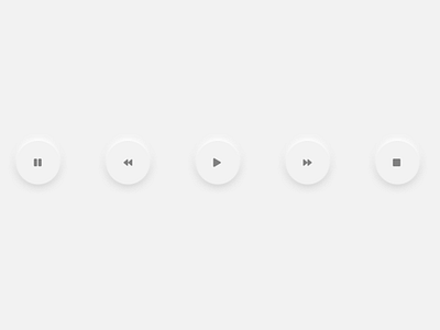 Neumorphic Buttons - Music Controls