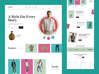 Clothing Store Landing Page branding clean clothes clothing company creative design fashion inspired juale landing page loooks mens fashion mens wear outfit store style ui ux web web page