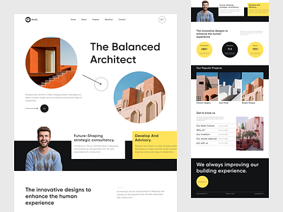 Architecture Landing Page architecture branding company creative design figma graphic design hero section house landing page layout property real estate shoaib . typeface ui uiux design ux web web design