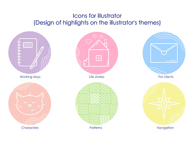 Icons for instagram highlights design highlights icon icons illustration instagram line logo vector