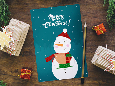 Marry Christmas! Postcard branding card christmas cute design graphic design illustration merry new year postcard vector