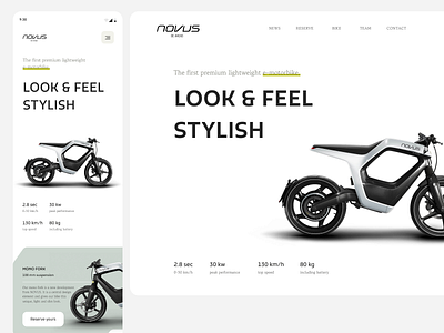 Novus E-Bike Web and Mobile Responsive View