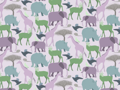 African Safari Pattern animals design illustration nature pattern repeat pattern seamless surface design surface pattern design textile