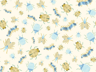 Squirmy Insects Pattern animal design illustration insects nature pattern repeat pattern seamless surface pattern design