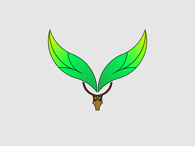 Deer With Leaf Horn Logo Concept