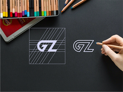 GZ monogram concept logo app branding design icon illustration logo typography vector