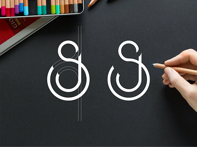 SJ monogram concept logo app branding design icon illustration logo typography vector