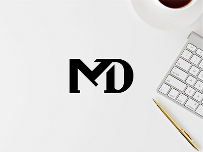 MD monogram concept logo app branding design icon illustration logo typography vector