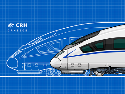 CRH380B illustration locomotive rail railway train