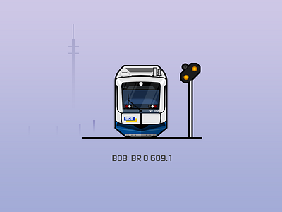 BOB VT102 blue illustration locomotive purple rail railway train white