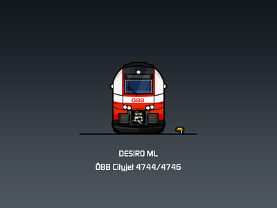 OBB Cityjet illustration locomotive rail railway red train