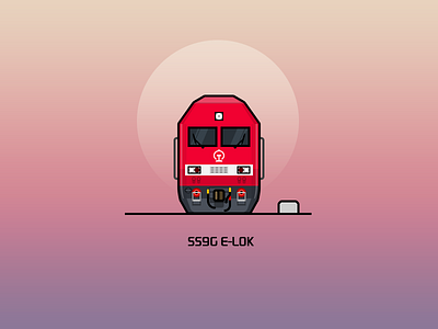 SS9G E-lok illustration locomotive rail railway red train