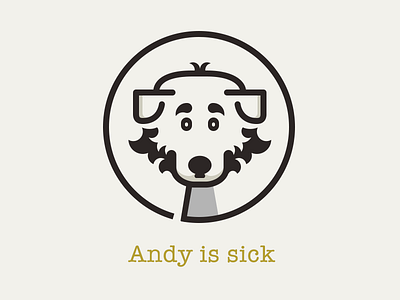 Andy dog illustration logo