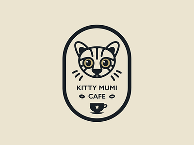 Kitty Mumi Cafe cafe cat illustration logo