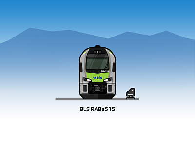 BLS RABe515 blue green illustration locomotive rail railway train