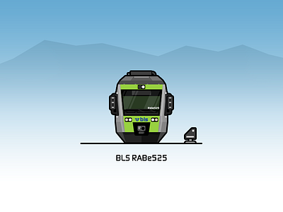 BLS RABe525 blue green illustration locomotive rail railway train