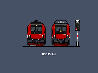 OBB railljet1116 illustration locomotive rail railway red train