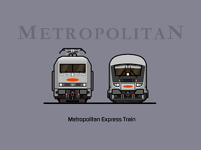 DB Metropolitan illustration locomotive orange rail railway silver train