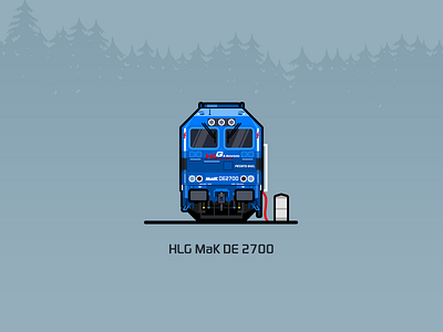 HLG MaK DE 2700 illustration locomotive rail railway train，blue