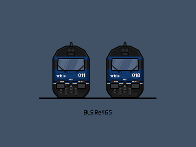 BLS Re465 blue illustration locomotive rail railway train