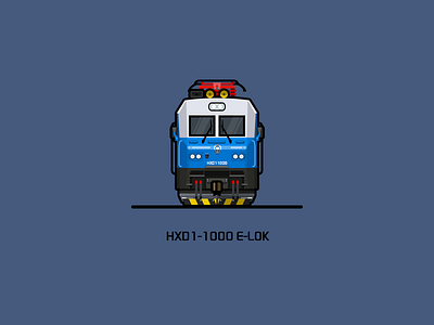 HXD1 1000系 blue illustration locomotive rail railway train