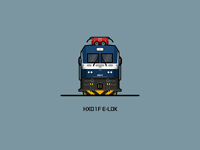 CR HXD1F blue illustration locomotive rail railway train