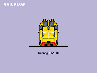 CR-Taihang Lok illustration locomotive purple rail railway train yellow