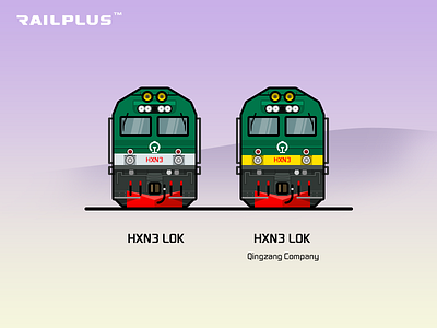 CR HXN3 green illustration locomotive purple rail railway train