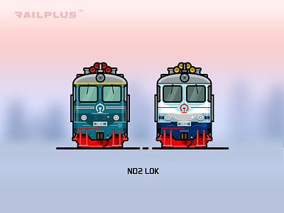 CR ND2 blue green illustration locomotive rail railway train