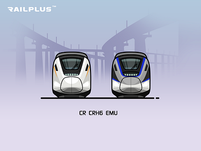 Cr Crh6 blue illustration locomotive purple rail railway train