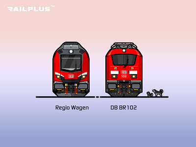 Db Br102 illustration locomotive rail railway red train