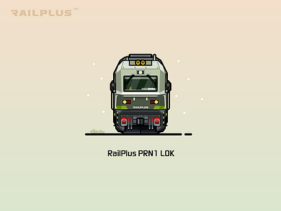 RP Rpn1 black green illustration locomotive rail railway train