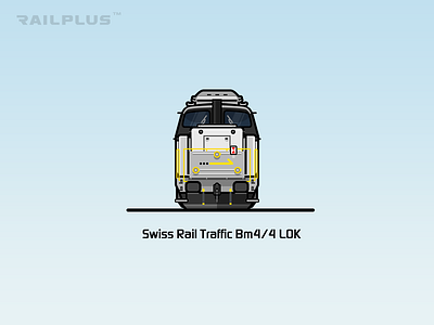 Swissrailtraffic Bm840 blue illustration locomotive rail railway train yellow