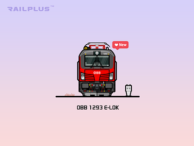Obb 1293 illustration locomotive rail railway red train