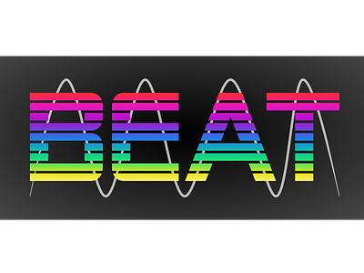 Daily Logo Design Challenge #9 - Beat branding daily dailylogochallenge dark design graphic design logo music rainbow retro retrowave streaming synthwave vector