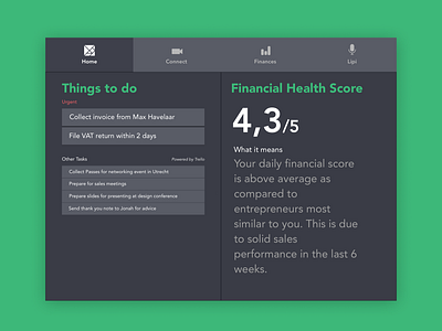 App for Entrepreneurs and Accountants app design ui ux