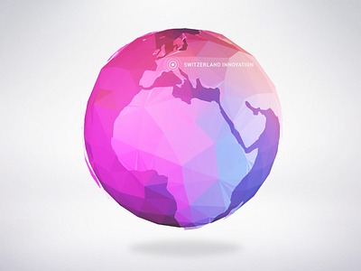 Switzerland Innovation 3d globe lowpoly