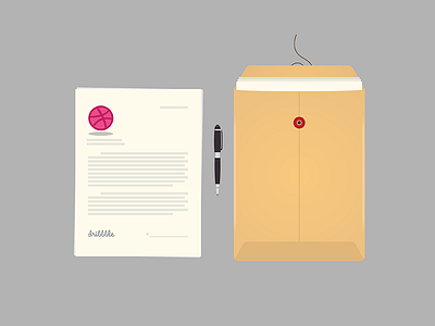 Sign Here contract dribbble first post folder icons illustration invitation paper paperwork pen pencil personal work