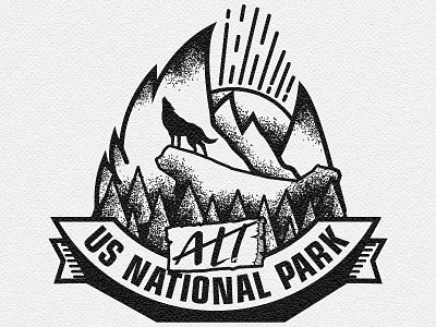 Alt Us National Park environment illustration national park nature resist stippling vector