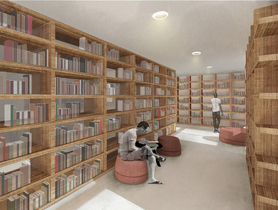 Library Render design interior design ps render