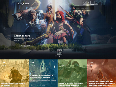 FREE Redesign of the Crytek home page clean crytek free freebie game homepage redesign user interface web design