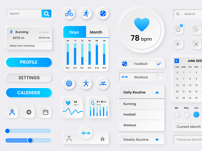 Fitness App UI Design 3d app design design figma figmadesign fitness fitness app graphic design illustration logo ui web design