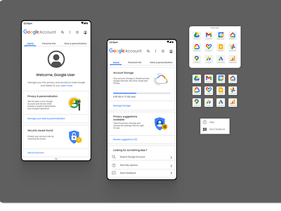 Google Account App UI design. 3d account app app design design figma figmadesign google google account google app graphic design illustration logo ui web design