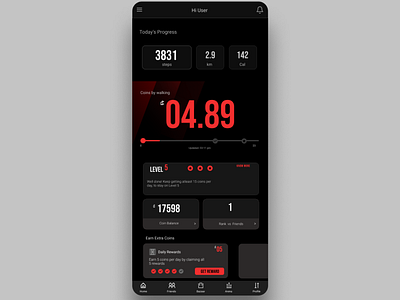 Step Set Go Fitness App UI design