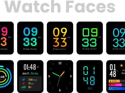 Smart watch Faces 3d animation app design branding design figma figmadesign graphic design illustration logo motion graphics ui watch watch faces web design