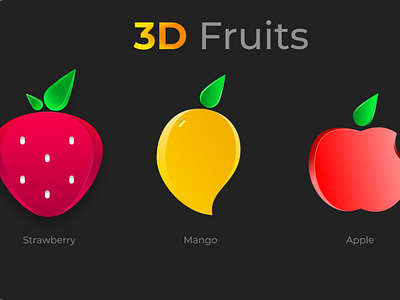 3D Fruits 3 dimensional 3d 3d design 3d fruits animation app design branding community design figma figmadesign fruits graphic design illustration logo motion graphics ui web design